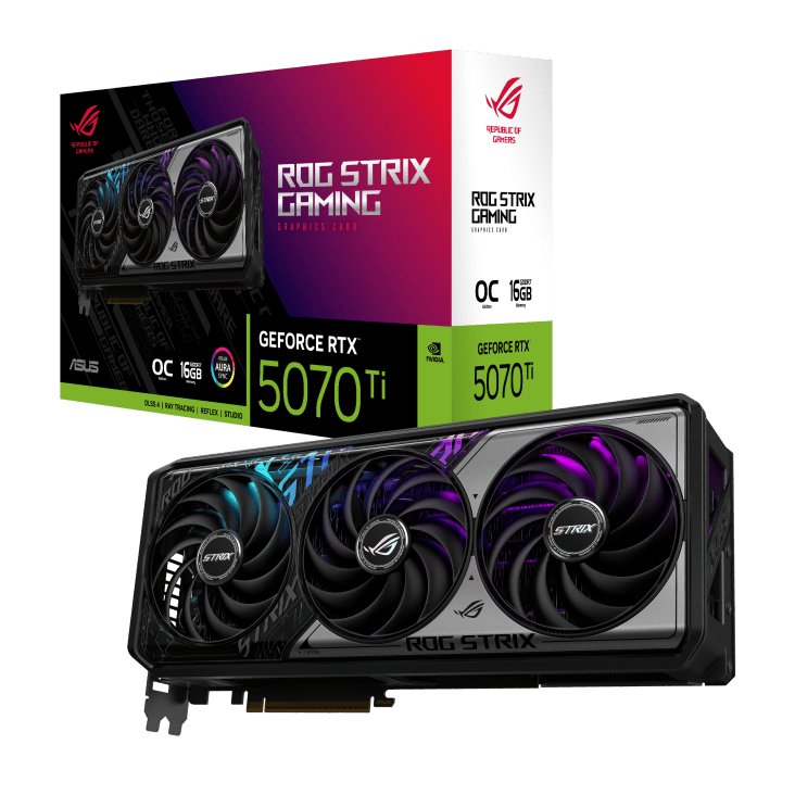 جعبه و بسته‌بندی کارت گرافیک ROG Strix RTX 5070 Ti ایسوس